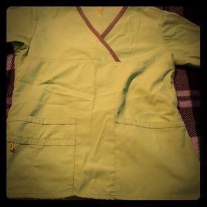 Lime green scrub top